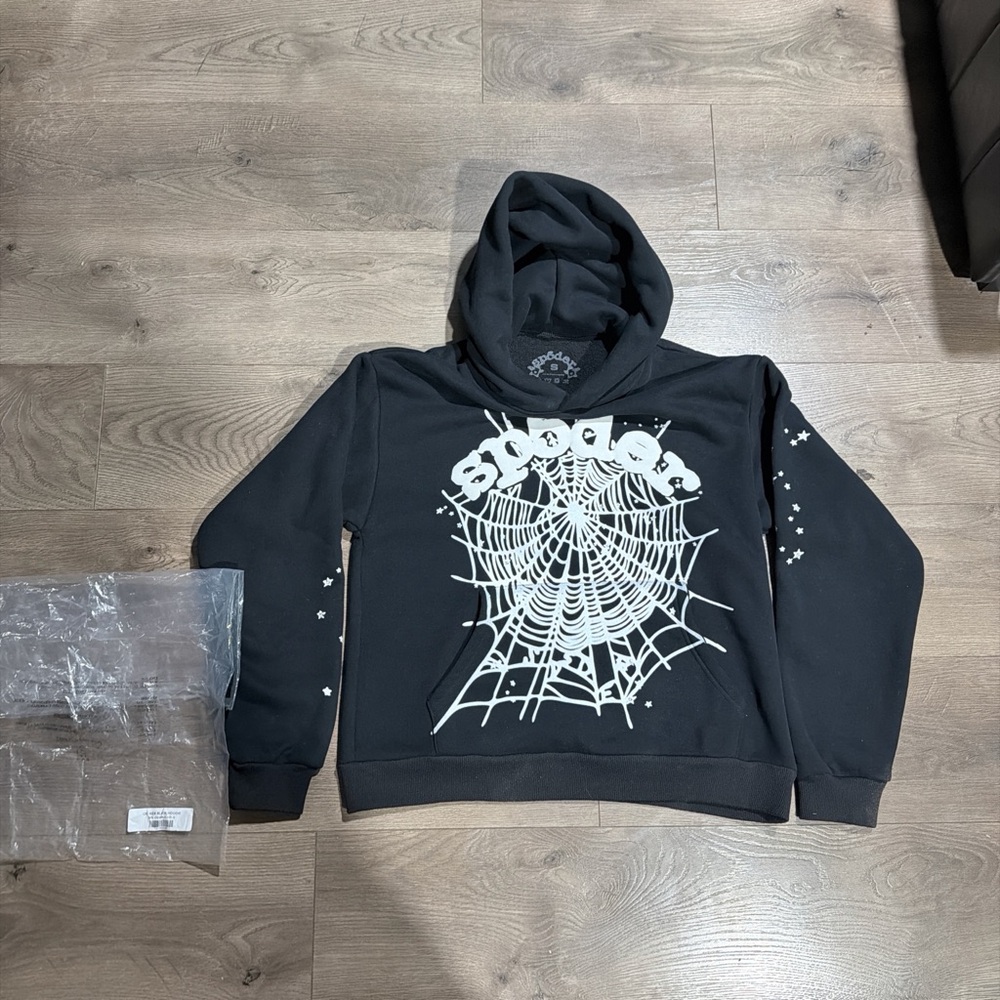 Black Spider Web Graphic Hoodie